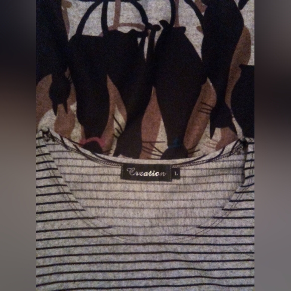 Kitty print tunic, size L - Picture 3 of 3